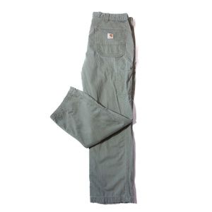 Carhartt Relaxed Fit Pants Mens 38x30 Green Cotton Carpenter Workwear